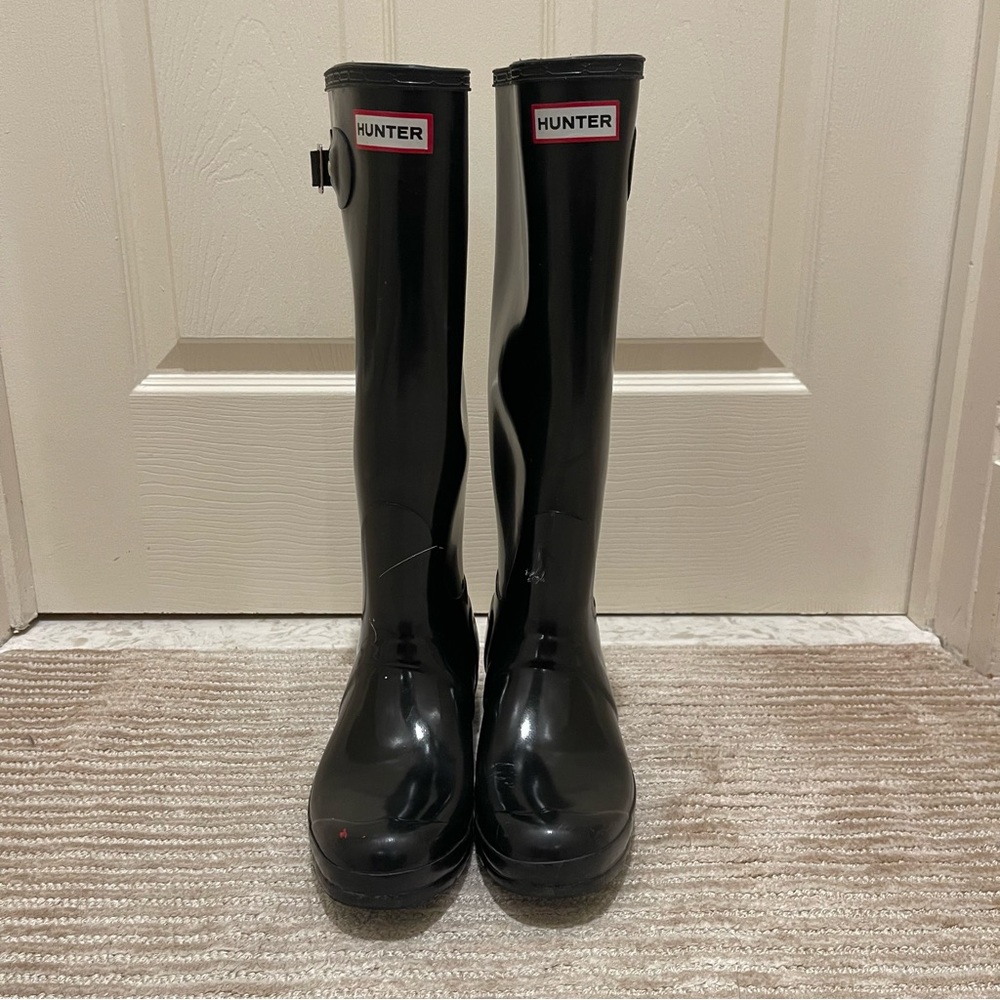 Hunter Boots - Tall Glossy Black - Size 8 Female